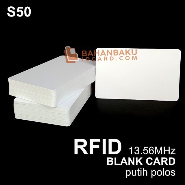BLANK ID CARD MIFARE 13,56 RFID S50 1k putih, pvc card RFID S50 polos siap cetak atau thermal