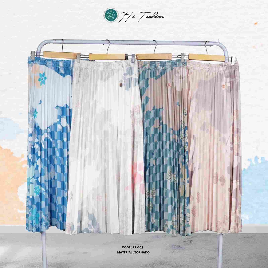 ROK PANJANG PLISKET MOTIF - RP 102