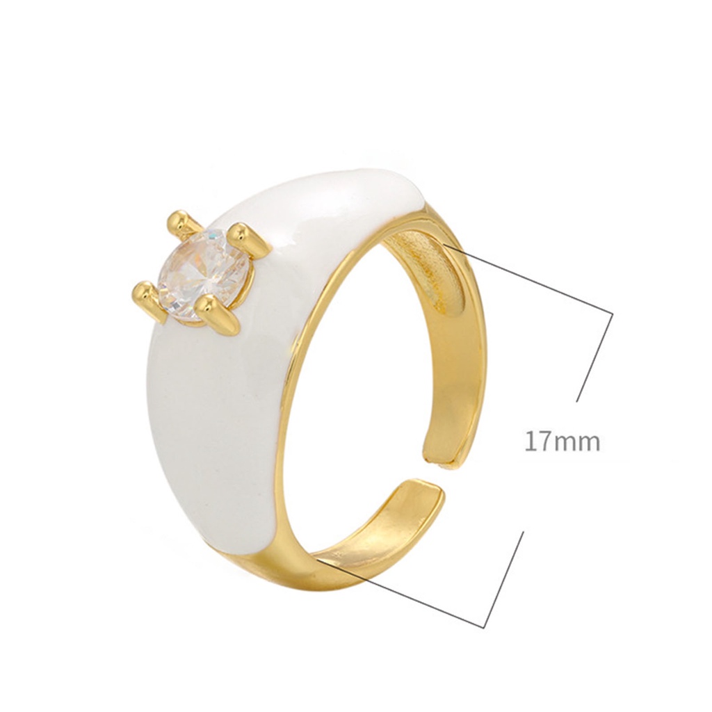 Hu Hu Hu Hu Hu Alat Bantu Pasang Kacamata♡ Cincin Model Terbuka Bahan Tembaga Hias Berlian Imitasi Warna Warni Untuk Wanita