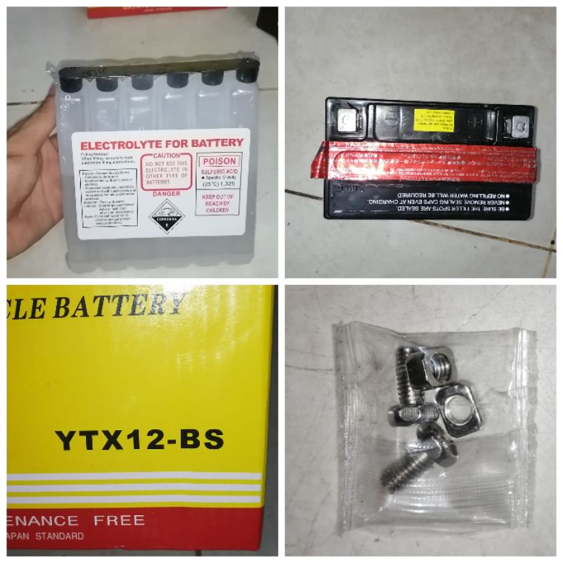 Accu aki kering moge ytx-12bs toyo