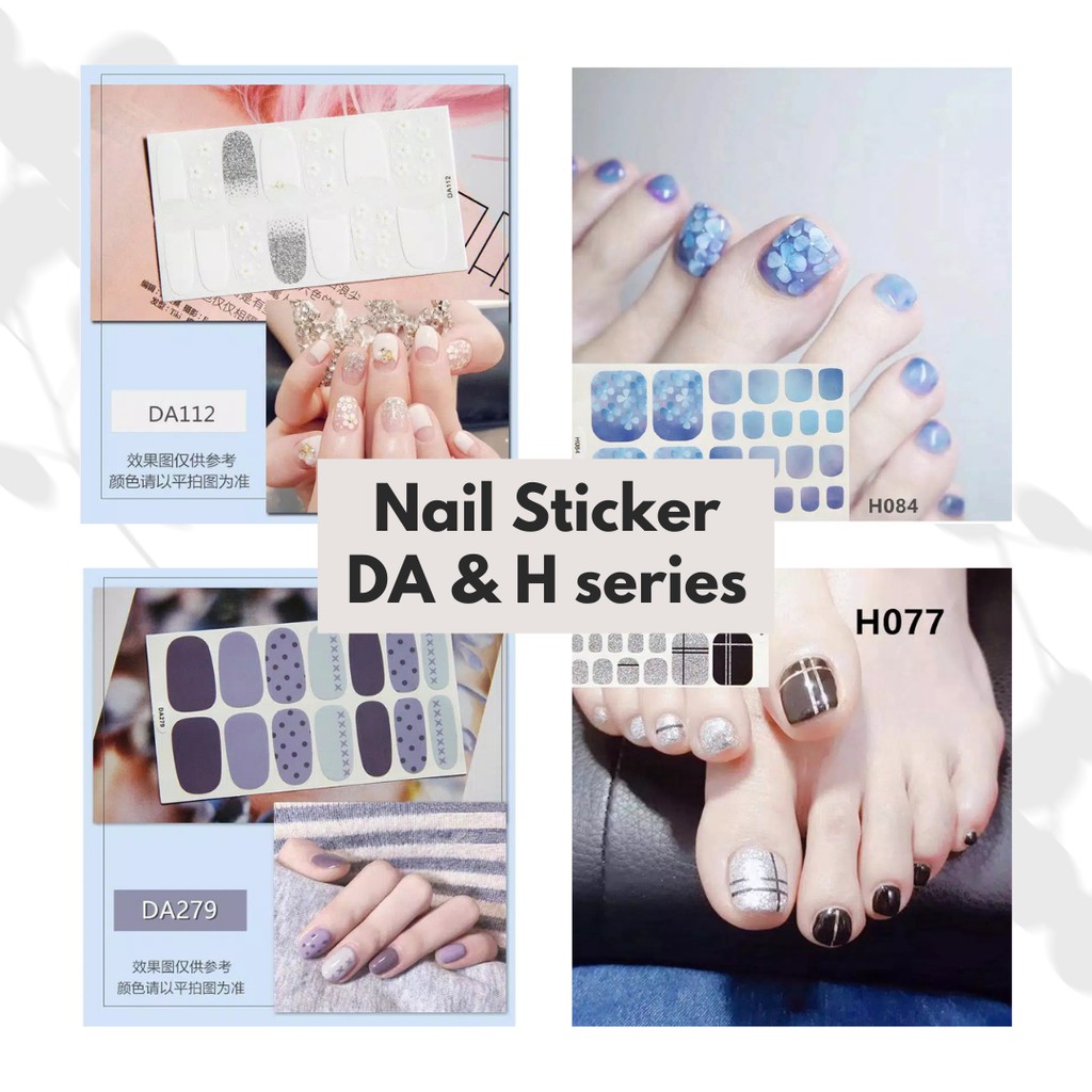 Stiker Kuku Tangan (seri-DA) &amp; Kaki (seri-H) | Nail Sticker High End Motif 3D