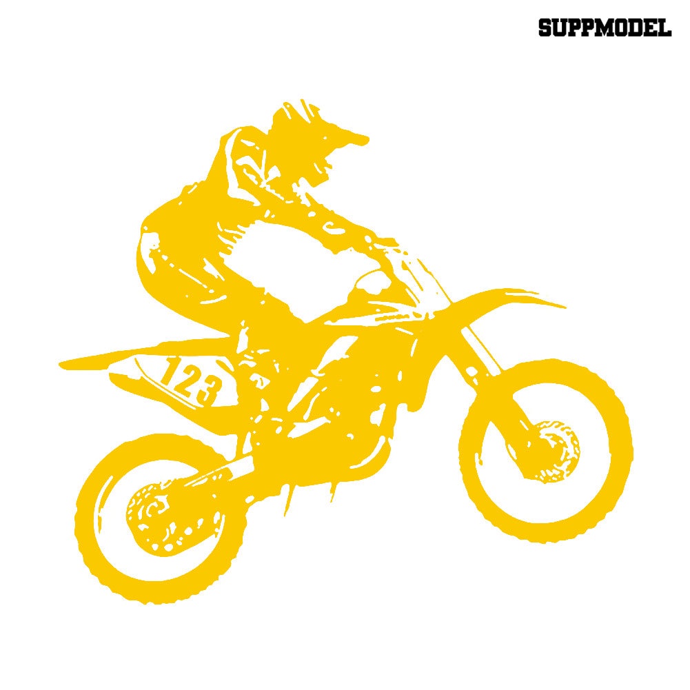 Stiker Reflektif Tema Stunt Motocross Untuk Mobil / Truk