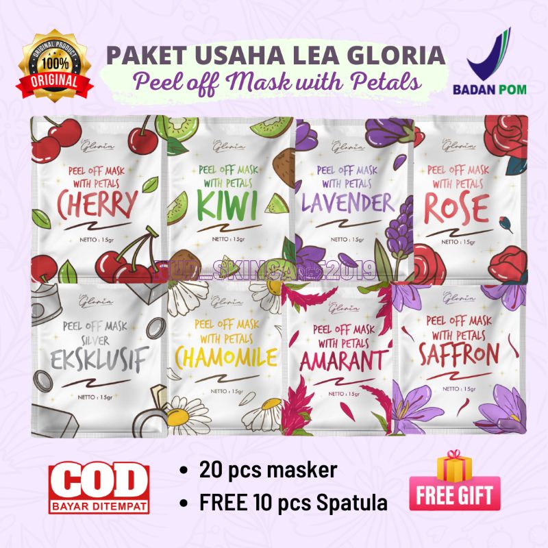 [PAKET USAHA] PEEL OFF MASK PETALS LEA GLORIA