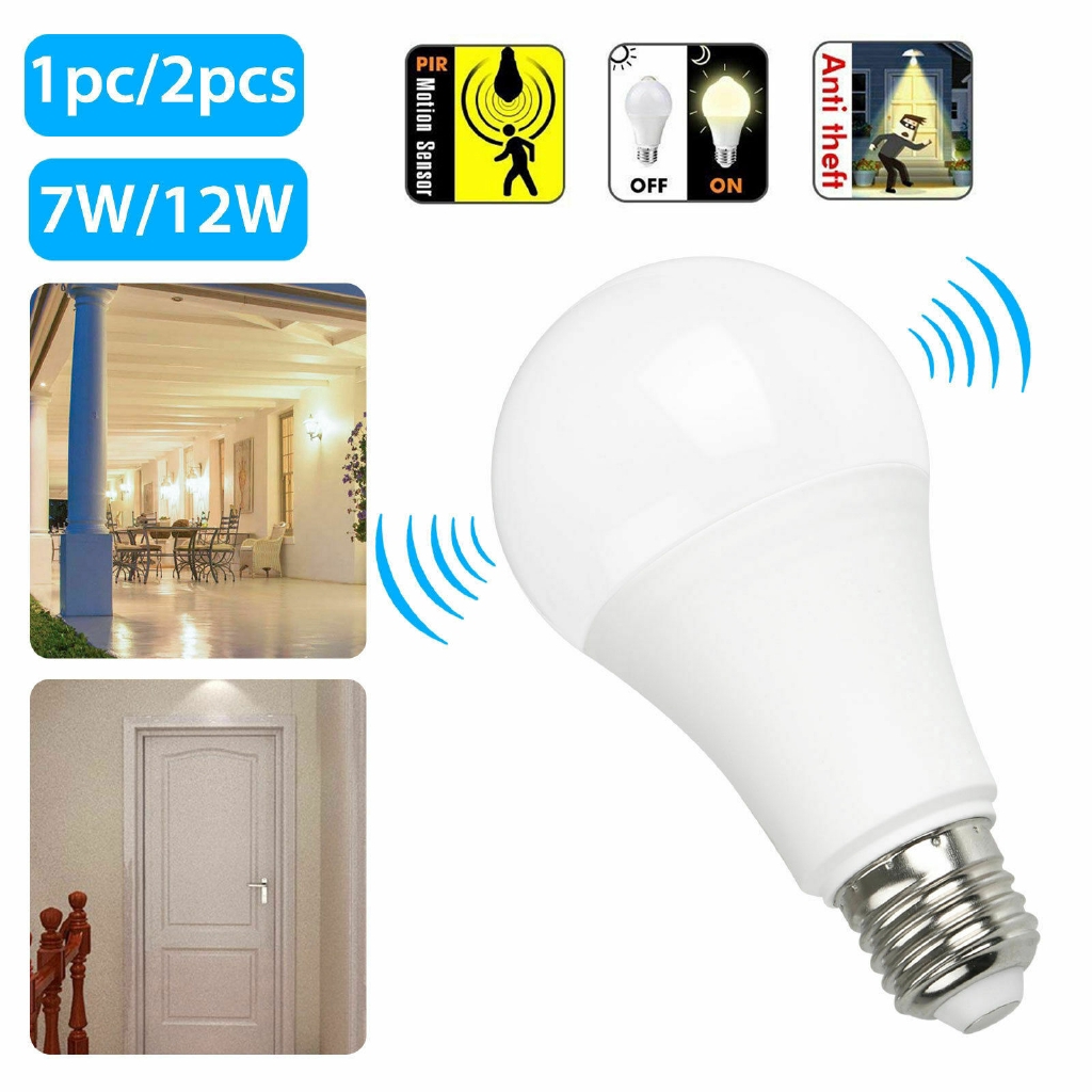 Bohlam Lampu Led E27 7w 12w Dengan Sensor Gerak Pir On Shopee Indonesia