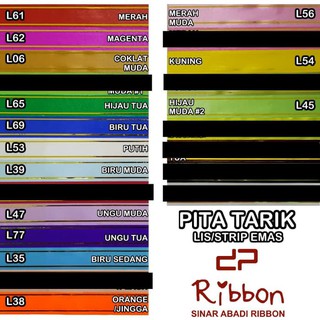 GROSIR Pita  Tarik  List Emas 32mm Serut Besar Hiasan  Parcel 