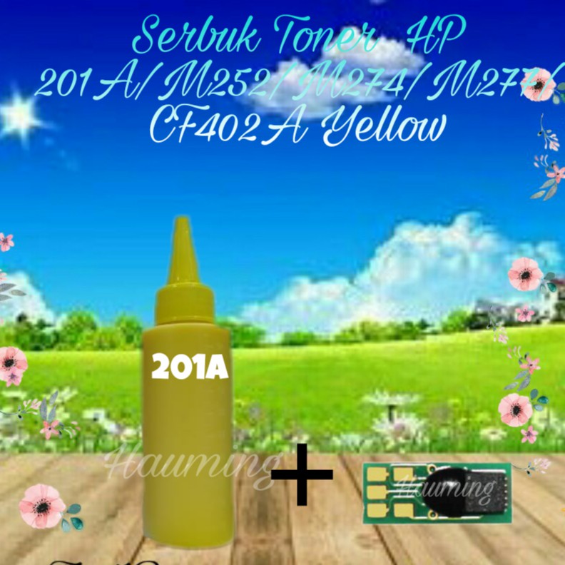 Serbuk Toner HP 201A M252 M274 M277 M252n M252dw M274n M277n M277dw CF402A Yellow + Chip