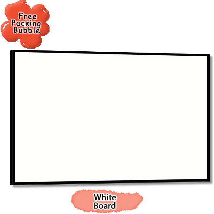 

White Board Melamin / Papan Tulis Putih Ukuran 100x150 cm