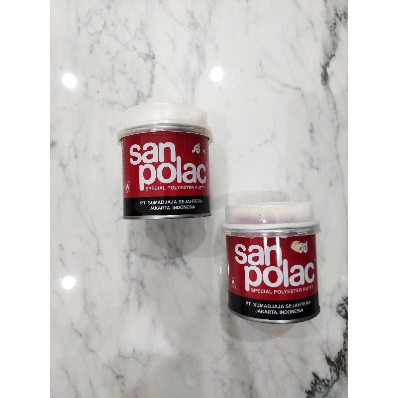 Dempul Sanpolac 250gr/Sanpolak kecil /Dempul Mobil Motor Kayu Besi
