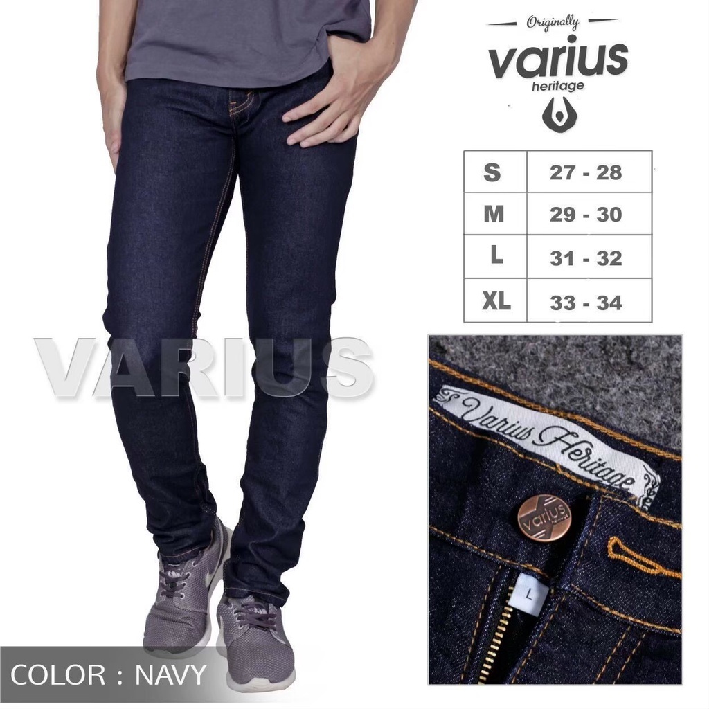 Celana Jeans Pria Slim Fit Streetch Original Varius Celana Jeans Skinny  Celana Slimfit Denim Cowok