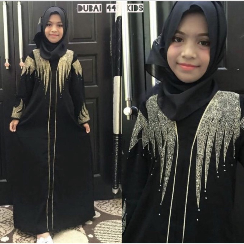 GAMIS SYARI ABAYA BORDIR ANAK SYAIBAH 445 BONUS PASMINA