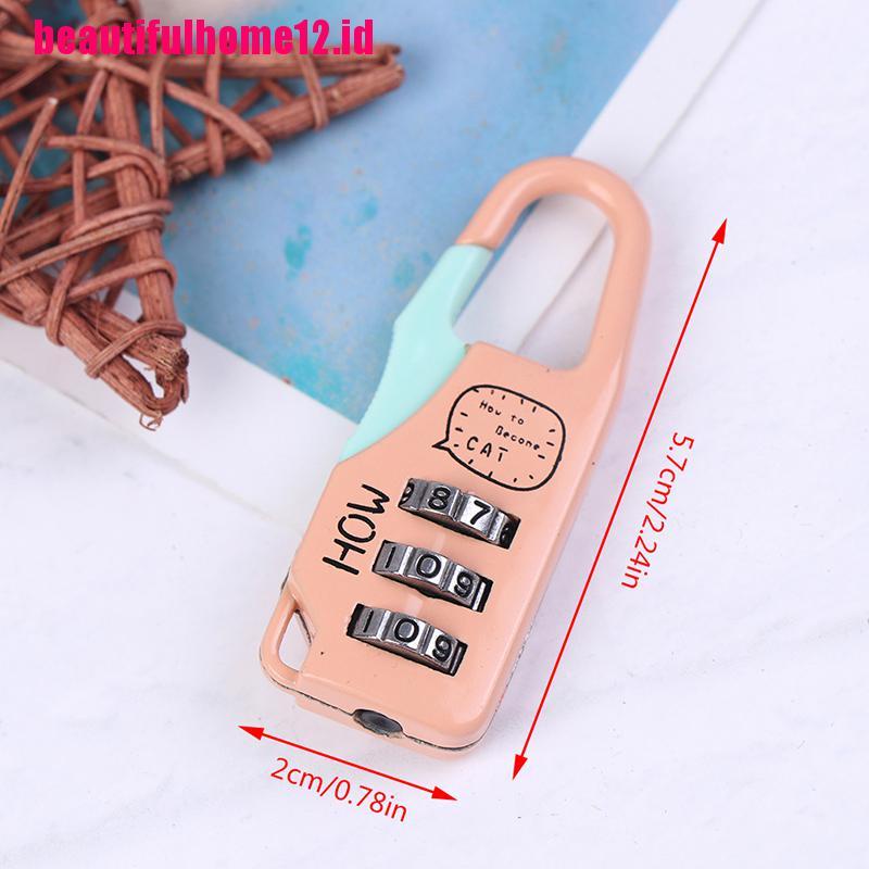 【beautifulhome12.id】Mini Resettable 3 Digit Combination Travel Luggage Suitcase Code Lock