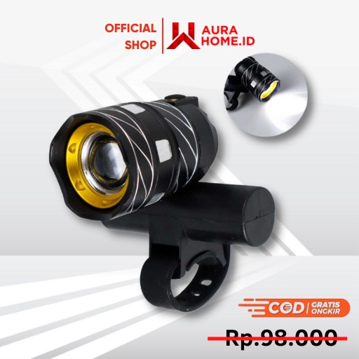 Lampu Sepeda LED Chargerable Zoomable Bicycle CREE XML / Lampu Sepeda Depan Belakang Healight 3 Mode