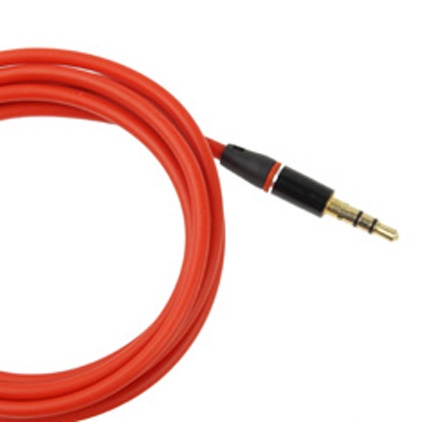 ROVTOP Kabel AUX 3.5mm HiFi Jack Gold Plated 1.2m SIP4G MERAH