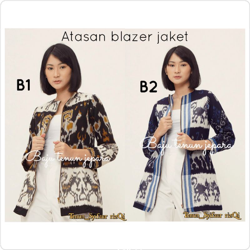 Blouse blazer tenun Atasan tenun  baju tenun jepara BTB32