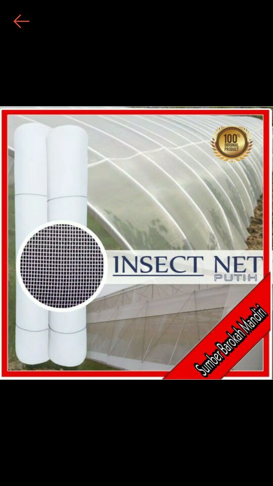 Jaring Insect Net Lebar 1 Mtr Putih 50 Mesh Kelambu Green House