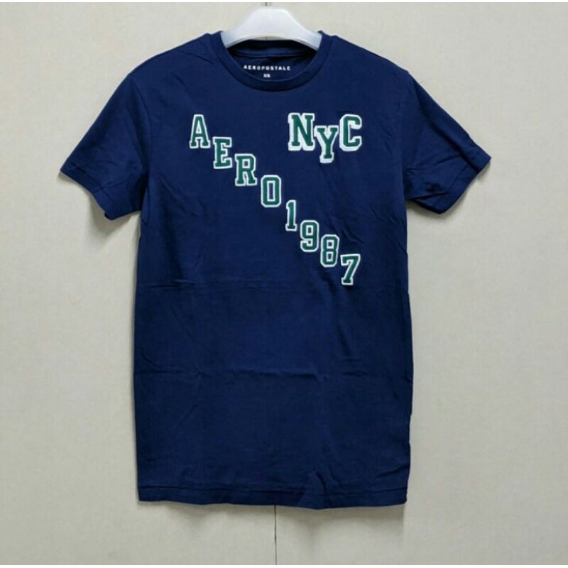 Kaos pria branded original aeropostale Nyc blue aero 1987.