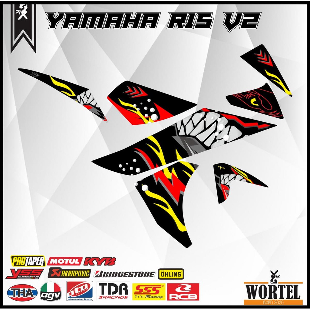 Striping R15-Stiker Lis Decal Motor R15 Hiu v2 v2 (V1 DAN V2)