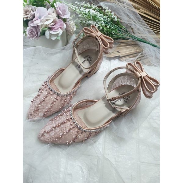 sepatu Rafaizoutfit sepatu rosegold Rachel pita tinggi 3cm tahu