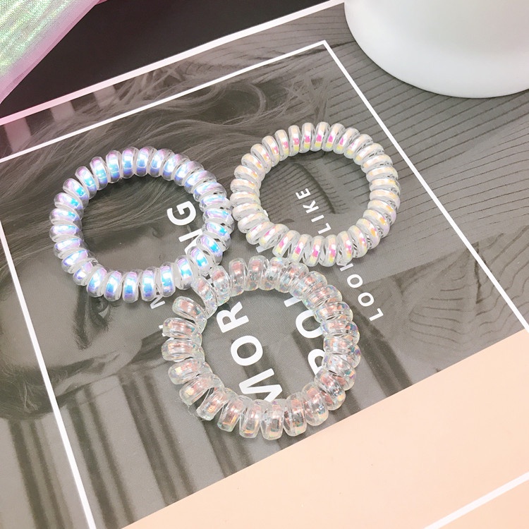 Set Karet Rambut Jelly Spiral Tali Rambut / Kunciran Spiral Elastis Gaya Wanita Korea Kekinian