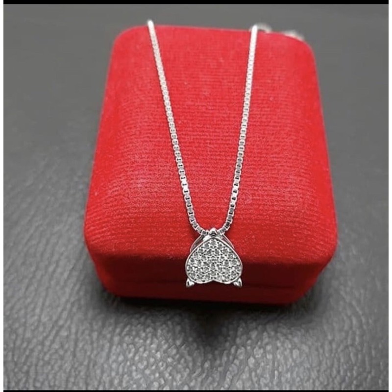 kalung liontin perak kalung perak 925 lapis emas putih SK30