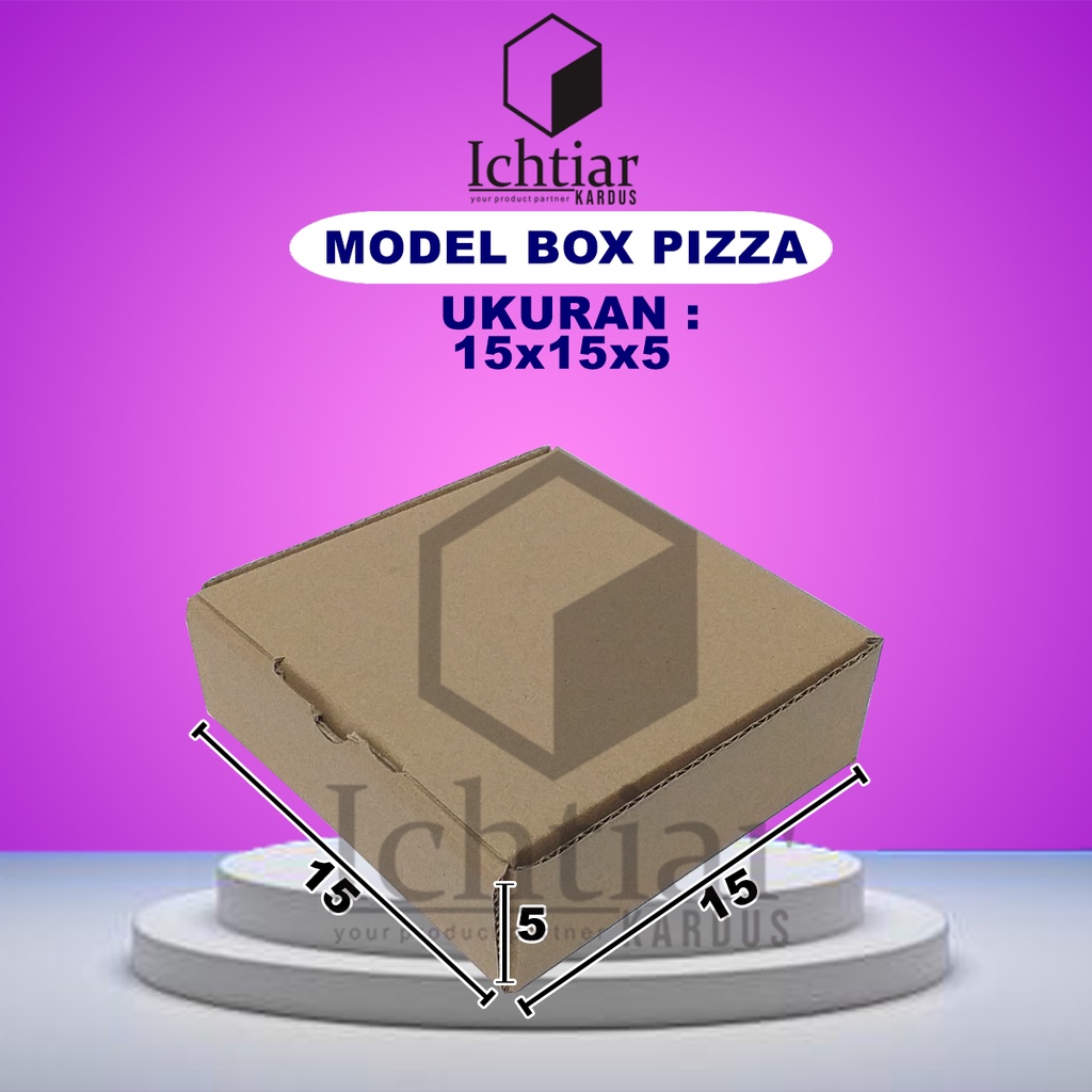 

Karton / Kardus / Box Packing Diecut / Pizza Ukuran 15x15x5 Cm