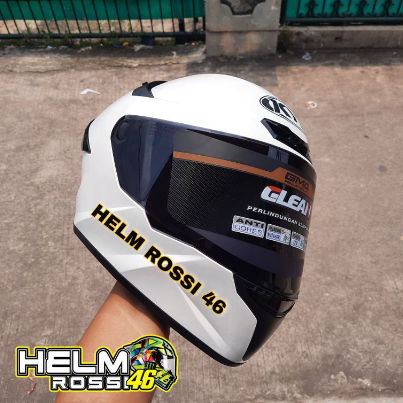 Visor Kyt TT Course TTC Dark Smoke Darksmoke Hitam Elektron putih Overtech Jaume Leopard Polos GMA CLEAN