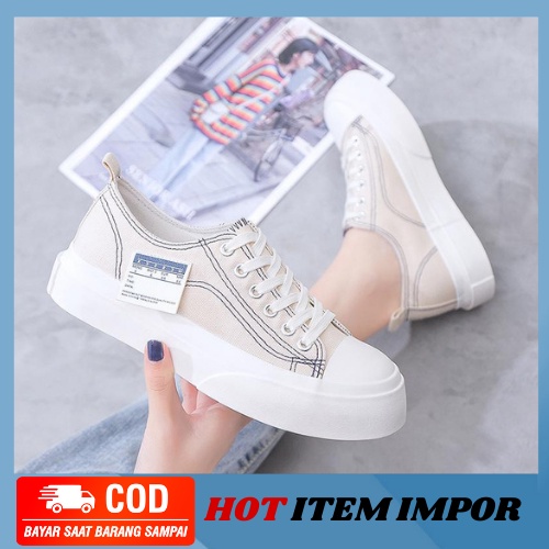 MB63-SW214 Sepatu Sneakers Kanvas Wanita Impor