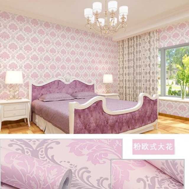 Wallpaper Sticker Dinding Motif BATIK PINK