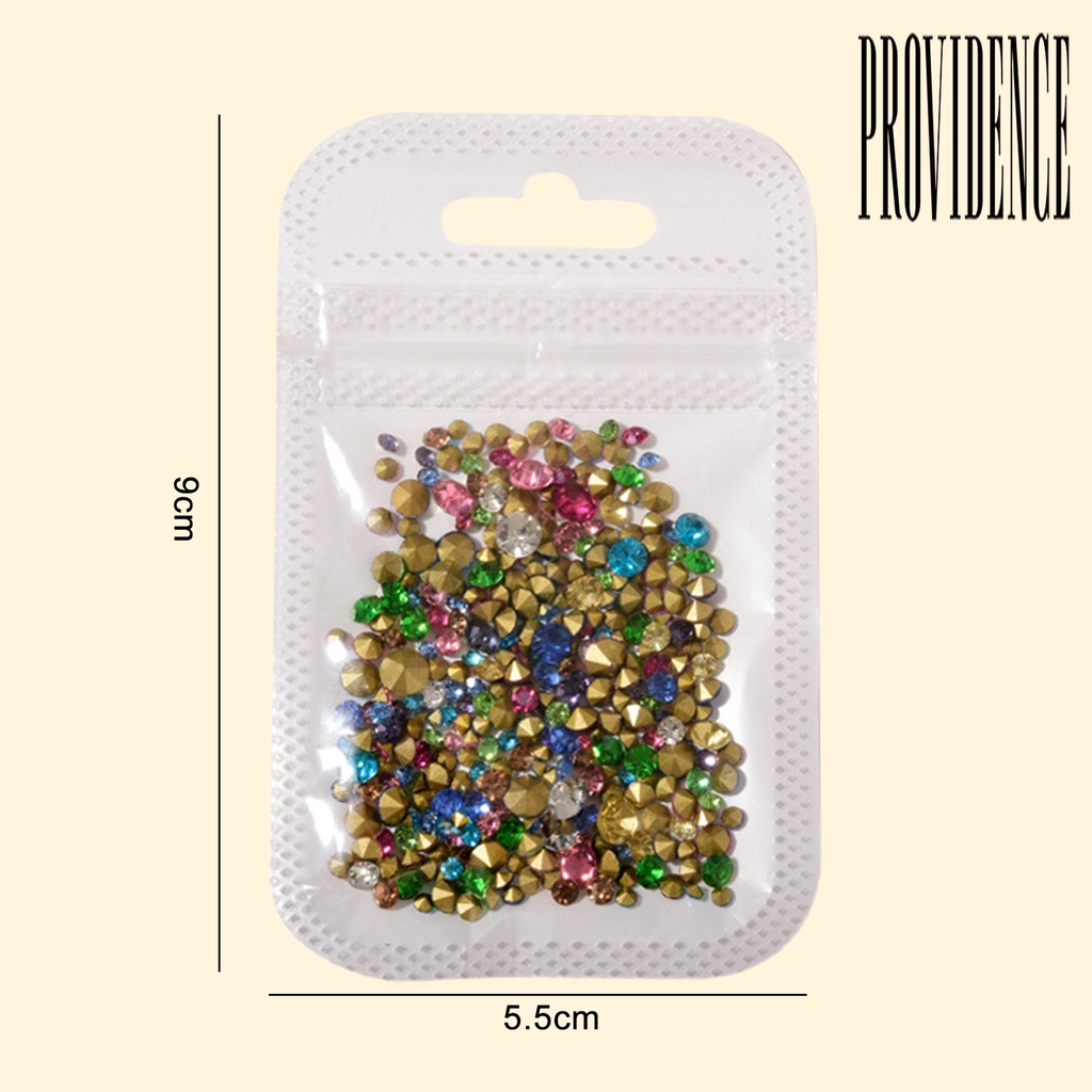 Providence 300Pcs / Set Berlian Imitasi Glitter Multiwarna Tahan Lama Untuk Nail Art / Manicure / Salon