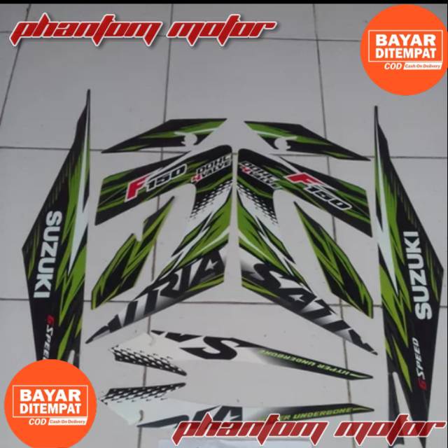 STRIPING LIS STIKER SATRIA FU FACELIFT 2013 HITAM HIJAU