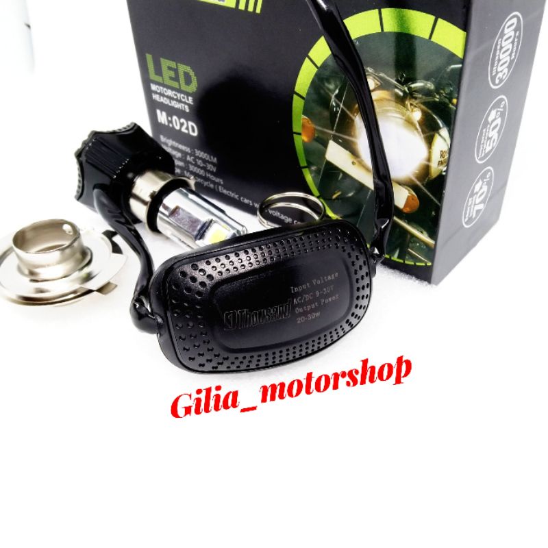 Lampu Depan LED Motor 3 sisi Lampu nyala putih 3 LED 30 watt