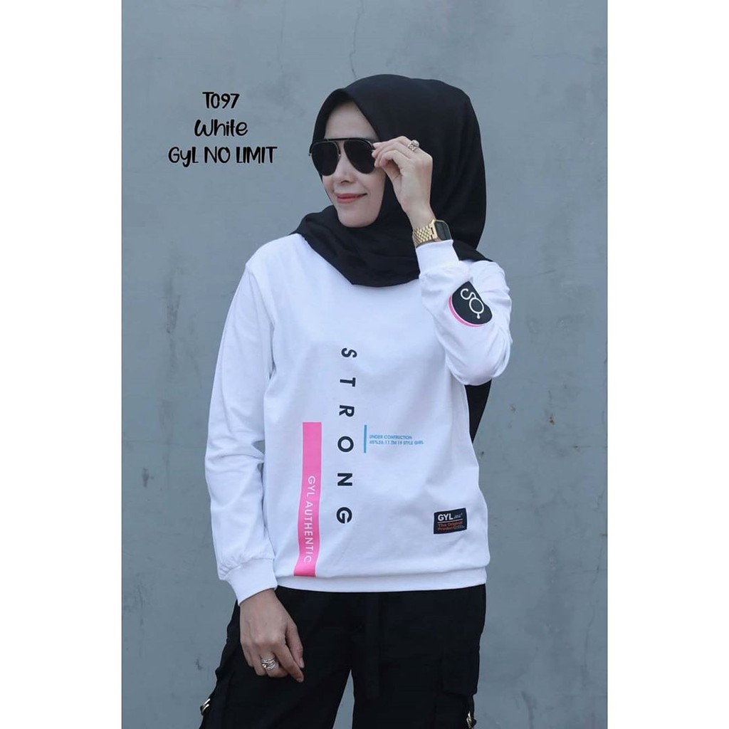 PAKAIAN WAANITA/KAOS WANITA GYL STRONG/KAOS WANITA LENGAN PANJANG
