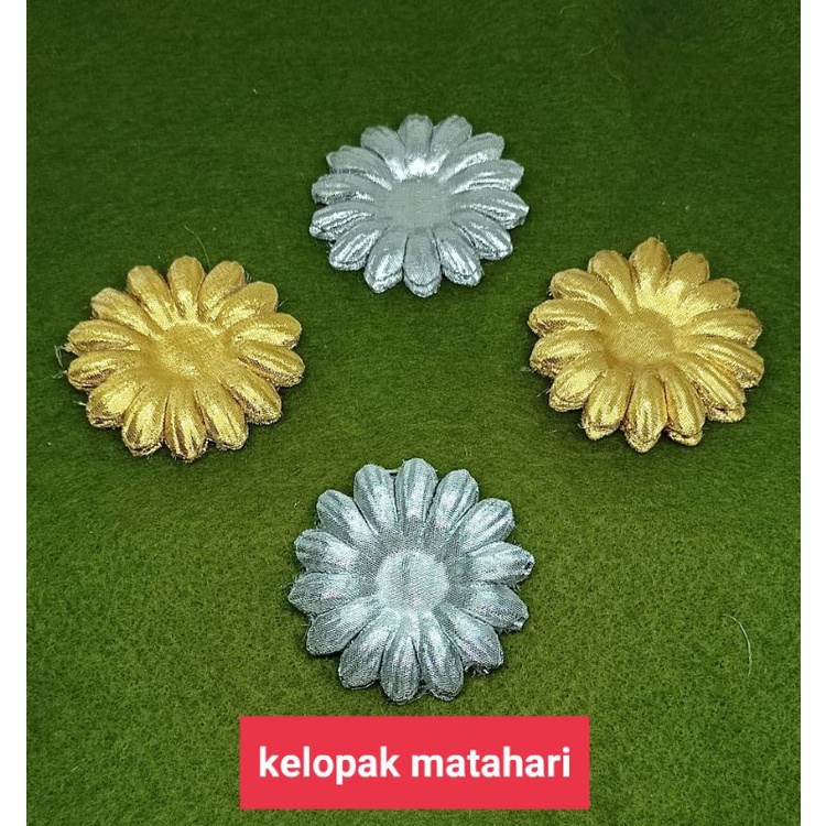 bunga hana matahari 4.6 cm (kelopak mas/perak)