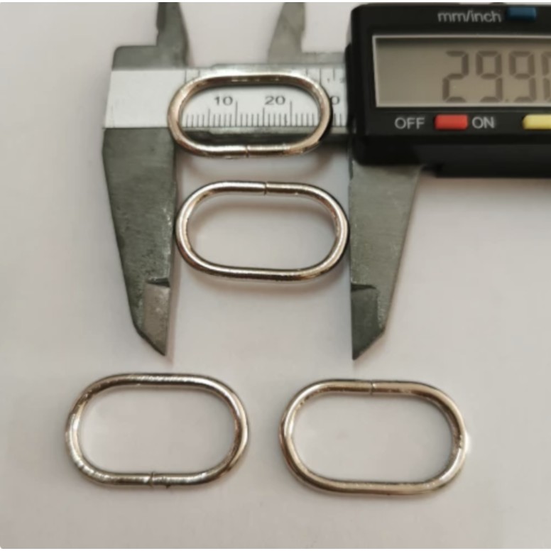 [100pcs] ring oval 2,5cm / ring kapsul 25mm nikel / ring lonjong