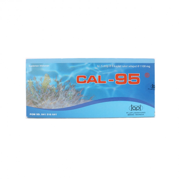 CAL 95 Strip Tablet- Suplemen Calcium Per Tablet Vitamin Ibu Hamil Anak Lansia LAPI Original Kesehatan Tulang Cal-95 Kalsium