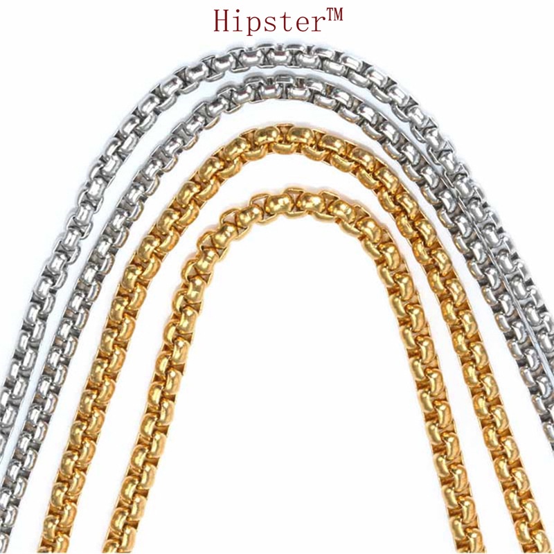 Hot Sale High Street Hip Hop Style Simple Square Hollow Trendy Retro Clavicle Chain