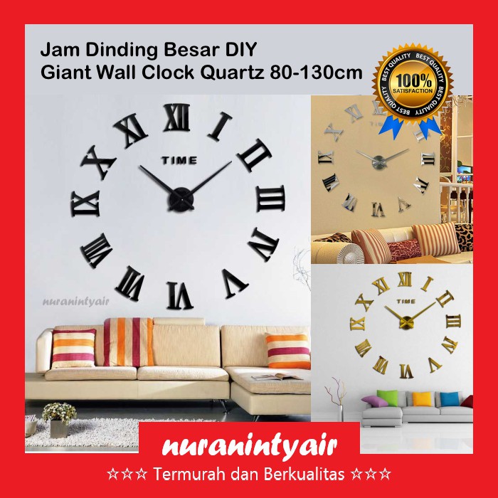 Jam Dinding Besar Unik 80-130cm DIY / Do It Yourself / Rakit