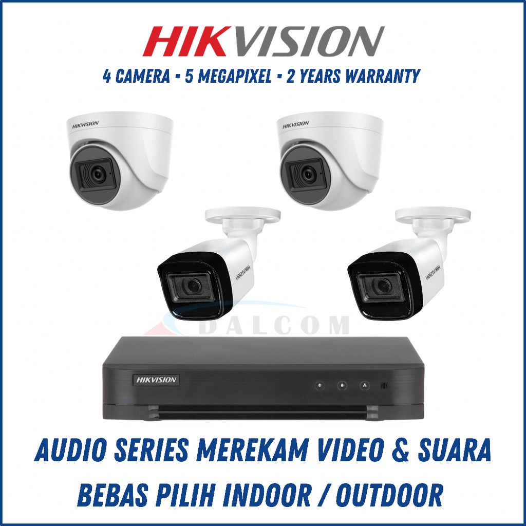 PAKET CCTV FULL HIKVISION 4 CHANNEL 4 KAMERA TURBO HD 5MP