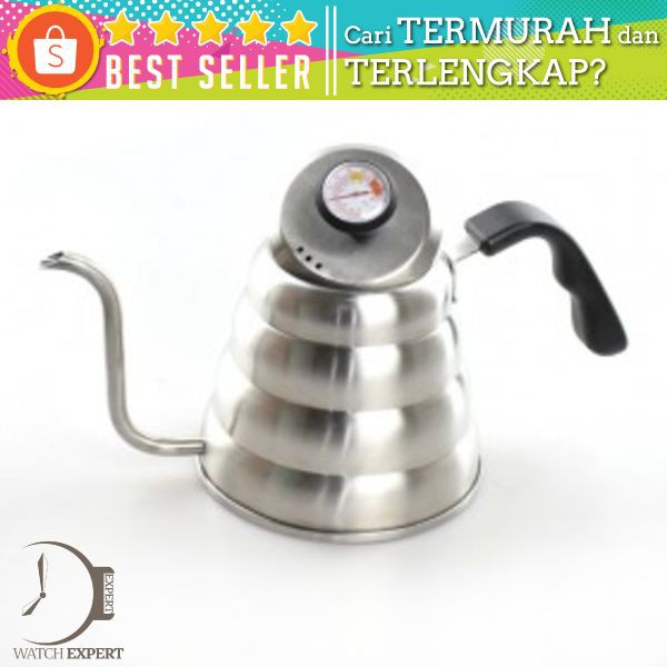 COD Teko Barista 1200ML Dengan Termometer Coffee Maker Pot V60 Drip Kettle with Thermometer