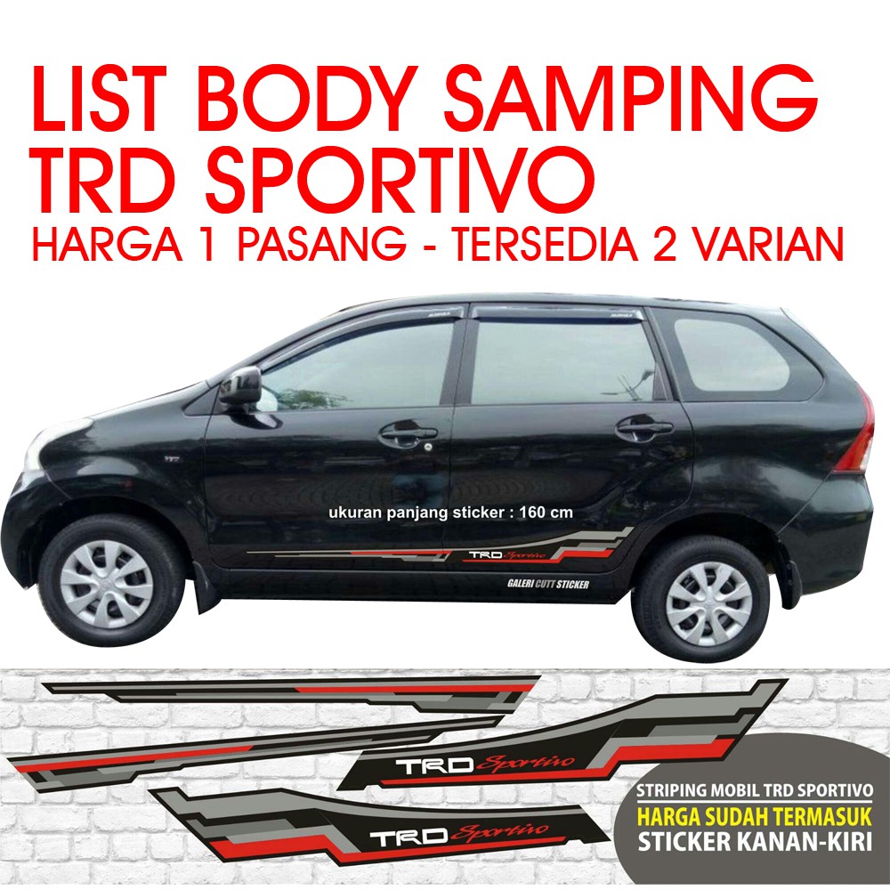 Stiker TRD Sportivo Avanza Fortuner List Samping Body Shopee Indonesia