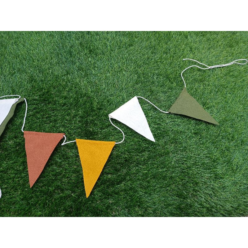 Bunting Flag Kain Aesthetic Earth Tone 2 meter - Nordic Wall Hanging Decoration - Kids Room Decoration - Dekorasi Kamar Anak #mainkayoo