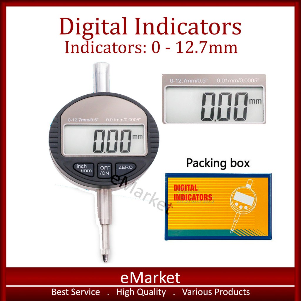 Dial Digital Gauge Indicator 0-12.7mm / Alat Ukur Probe Micrometer