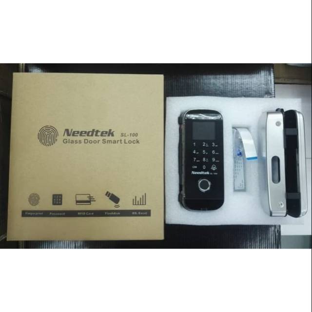 NEEDTEK SL-100 Glass door smart lock - Access Door Pengaman Pintu