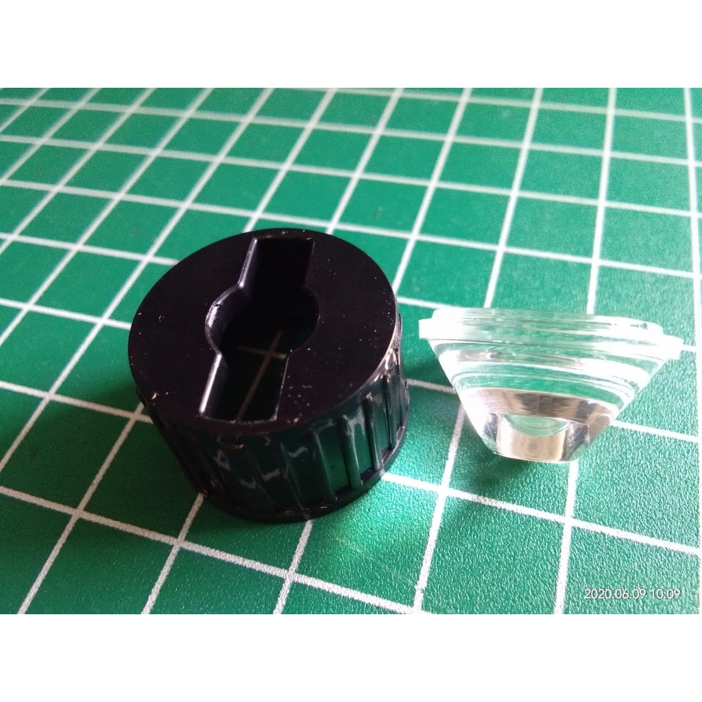 2PCS [DSP-9094] LENSA POLOS 60 DERAJAT+HOLDER CASING HPL 1W-5W NAPAK POLOS HITAM