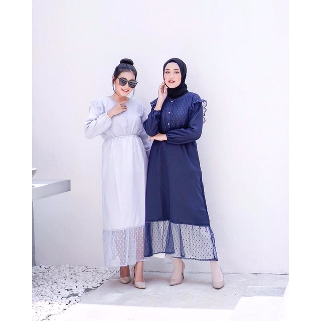 MAXY DRESS SABANI / DRESS MAXY DOTTY / GAMIS MUSLIM WANITA