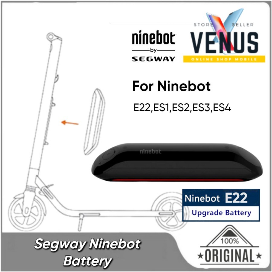 Segway Ninebot Kickscooter External Extender Battery For E22 ES1 ES2 Baterai Skuter