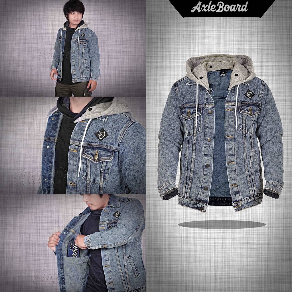 EXCLUSIVE Jacket Japan Korean Style (JAKET JEANS HOODIE WASH MOTIF SERAT) 1