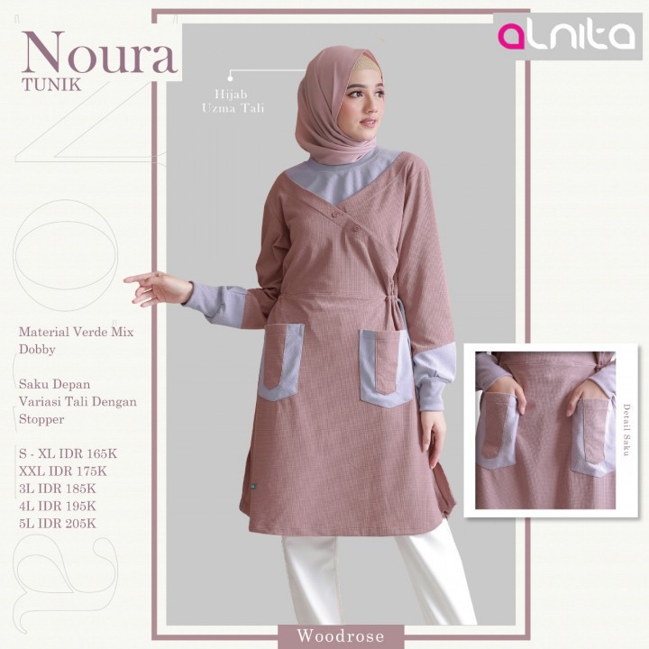 ALNITA TUNIK NOURA BAHAN VERDE MIX DOBBY TUNIK WANITA SIMPLE