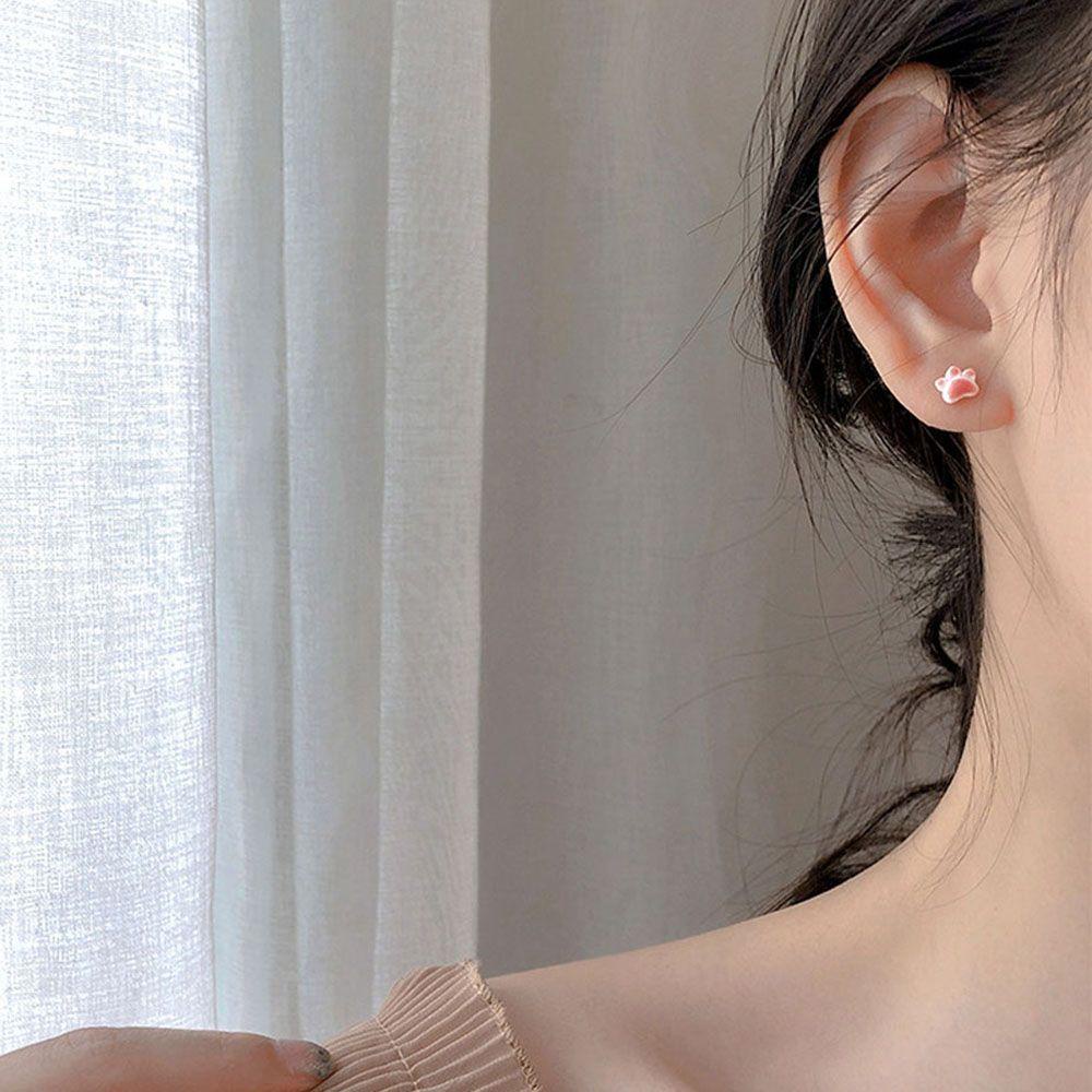 Rebuy Stud Earrings Manis Multicolor Kecil Lucu Cakar Kucing Indah Aksesoris Fashion