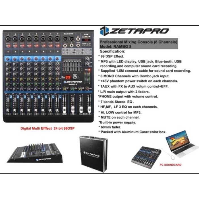 MIXER ZETAPRO RAMBO 8 ZETAPRO RAMBO 8 ZETAPRO RAMBO-8 GARANSI RESMI